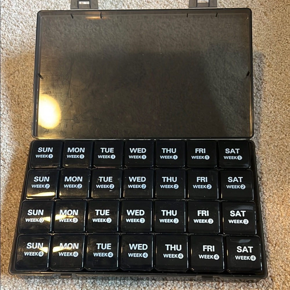 Black Weekly Pill Organizer
